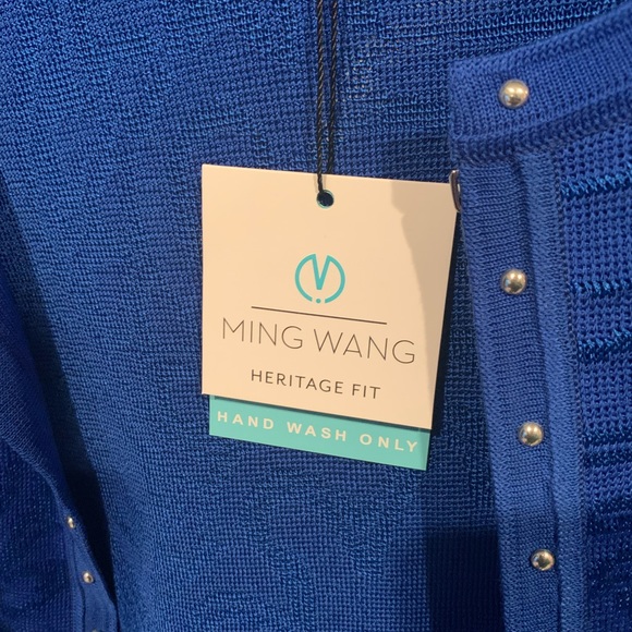 Ming Wang 1x jacket with silver nailheads in cobalt blue - Picture 9 of 10